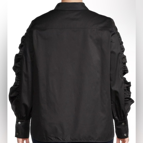 Harshman | Plus Size Juliana | Ruffles Cotton Button-Front Shirt | Multiple Size - Picture 3 of 5